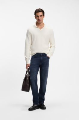 Maine regular-fit jeans in blue comfort-stretch denim, Dark Blue
