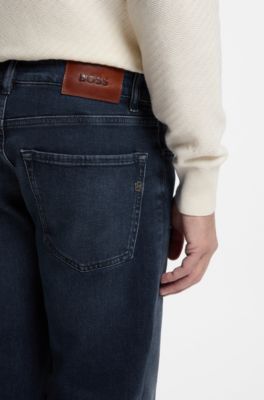 Maine regular-fit jeans in blue comfort-stretch denim, Dark Blue