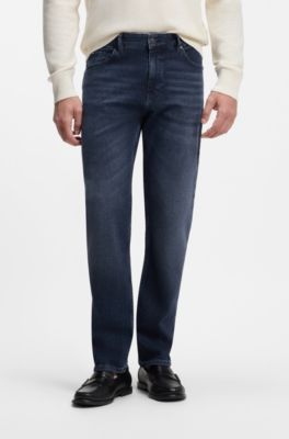 Maine regular-fit jeans in blue comfort-stretch denim, Dark Blue