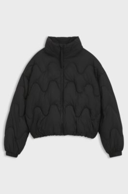 Relaxed-fit padded jacket in water-repellent fabric, Black