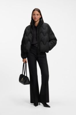 Relaxed-fit padded jacket in water-repellent fabric, Black