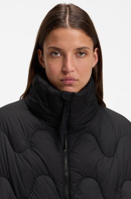 Relaxed-fit padded jacket in water-repellent fabric, Black