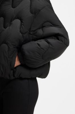 Relaxed-fit padded jacket in water-repellent fabric, Black