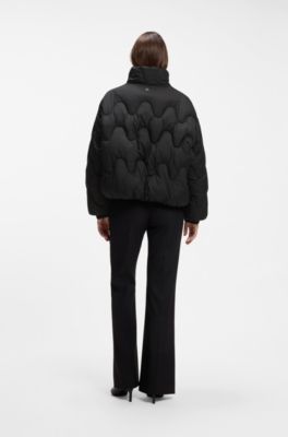 Relaxed-fit padded jacket in water-repellent fabric, Black