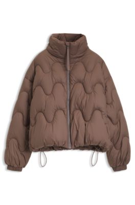 Relaxed-fit padded jacket in water-repellent fabric, Brown