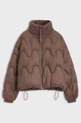 Relaxed-fit padded jacket in water-repellent fabric, Brown