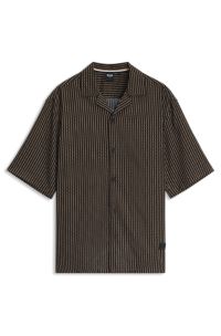 Printed beach shirt, Black Patterned