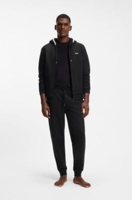 Zipped cotton hoodie , Black