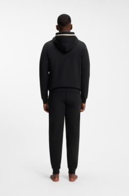 Zipped cotton hoodie , Black