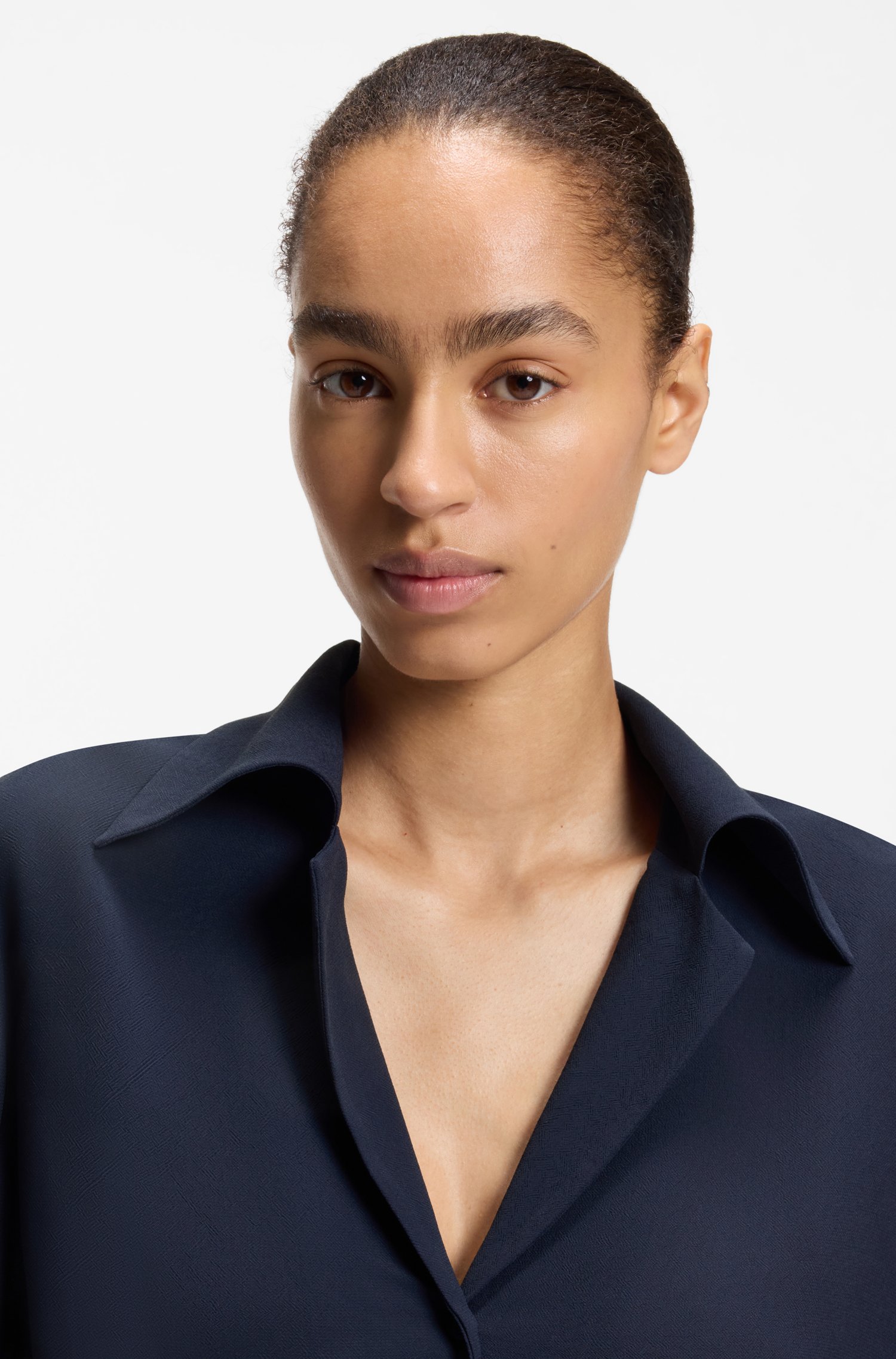 Boss V-neck blouse in crepe de chine skjortor & blusar dam – bild 3
