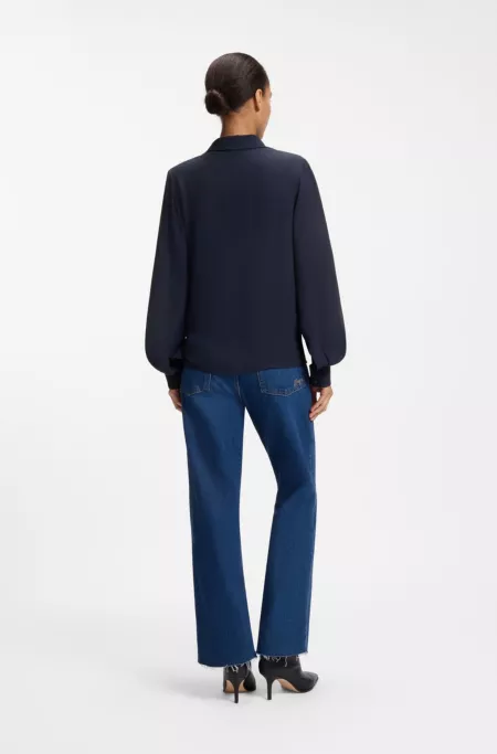 V-neck blouse in crepe de chine