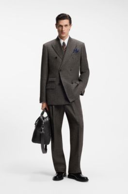 Runway holdall in leather with embossed logo, Black