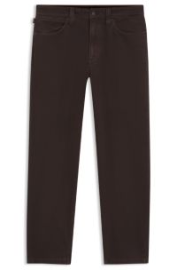 Relaxed-fit jeans in dark-brown stretch denim, Dark Brown