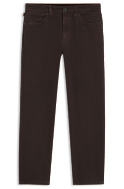Relaxed-fit jeans in dark-brown stretch denim