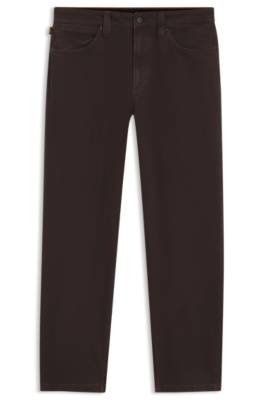 Boss Relaxed-fit jeans in dark-brown stretch denim herr – bild 4