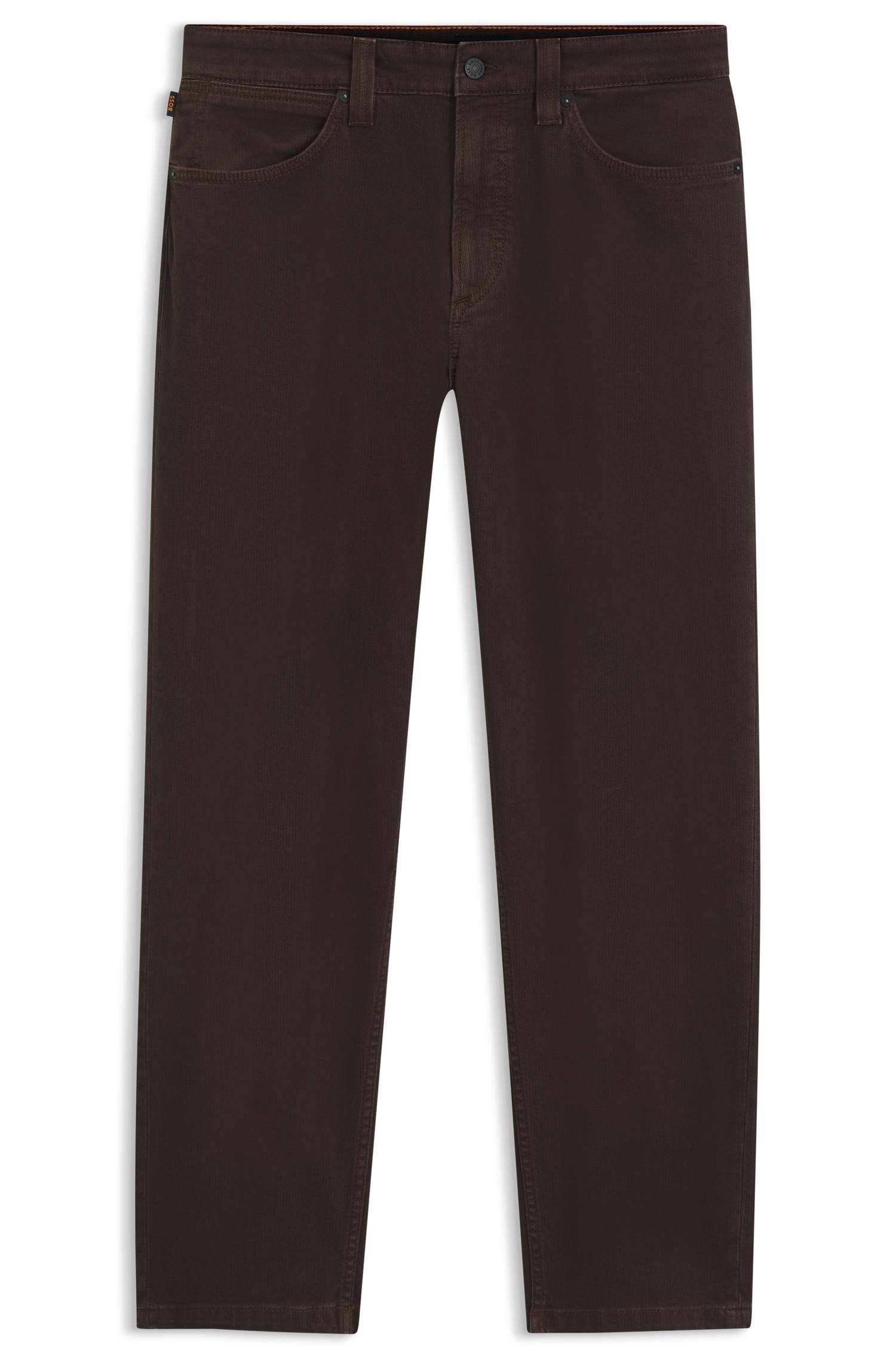 Boss Relaxed-fit jeans in dark-brown stretch denim herr – bild 4