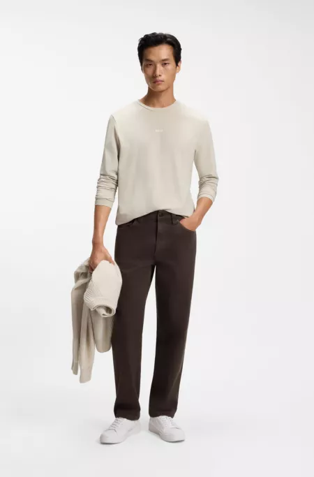 Jean Relaxed en denim stretch marron foncé