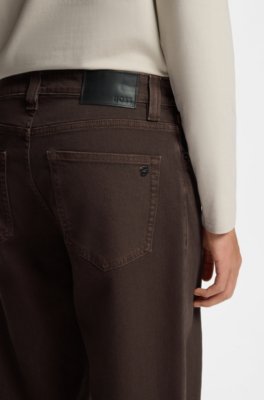 Boss Relaxed-fit jeans in dark-brown stretch denim herr – bild 3