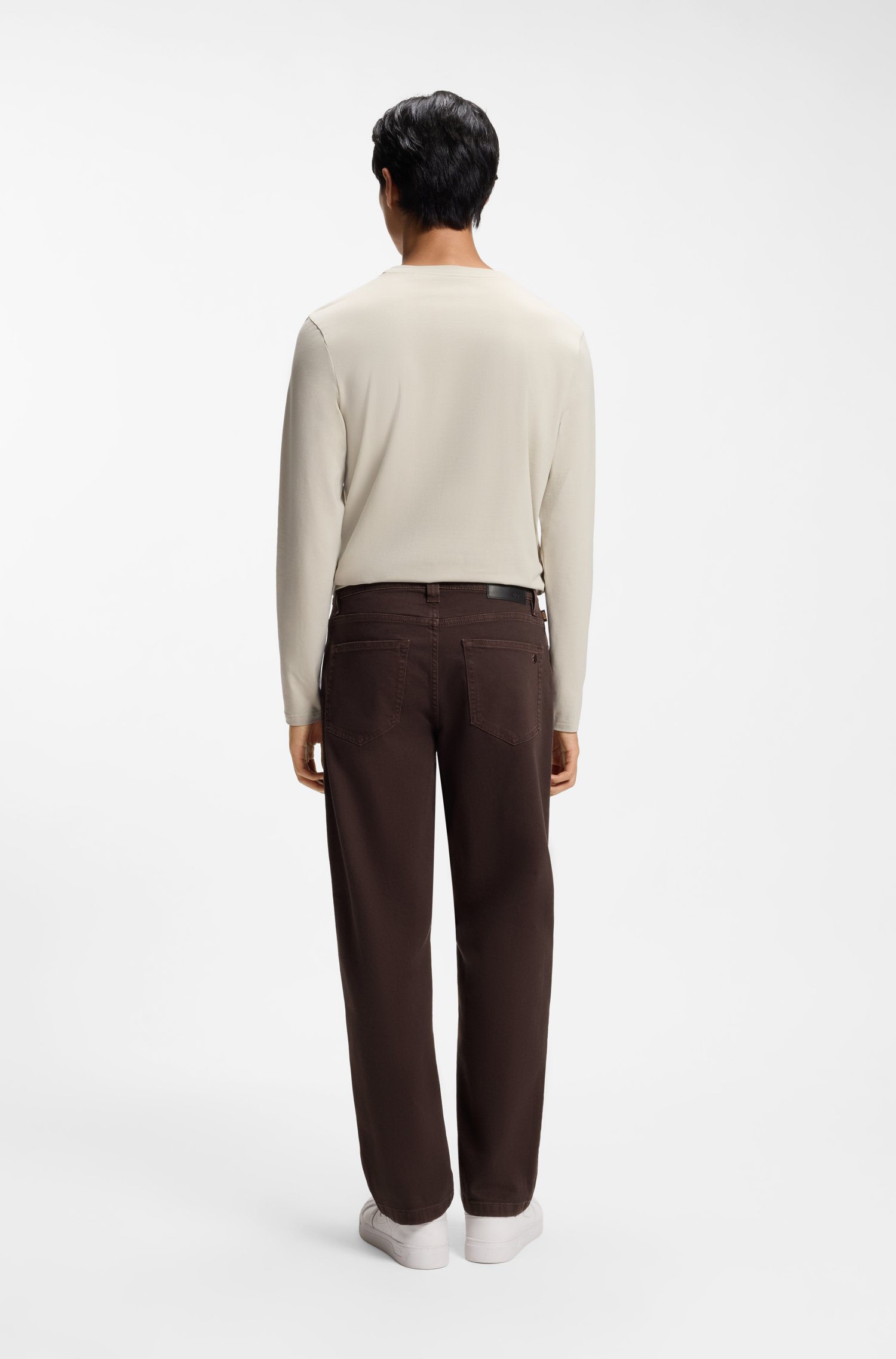 Boss Relaxed-fit jeans in dark-brown stretch denim herr – bild 2