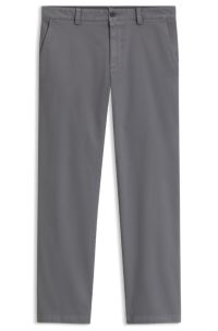 Chinos in structured stretch cotton, Dark Grey