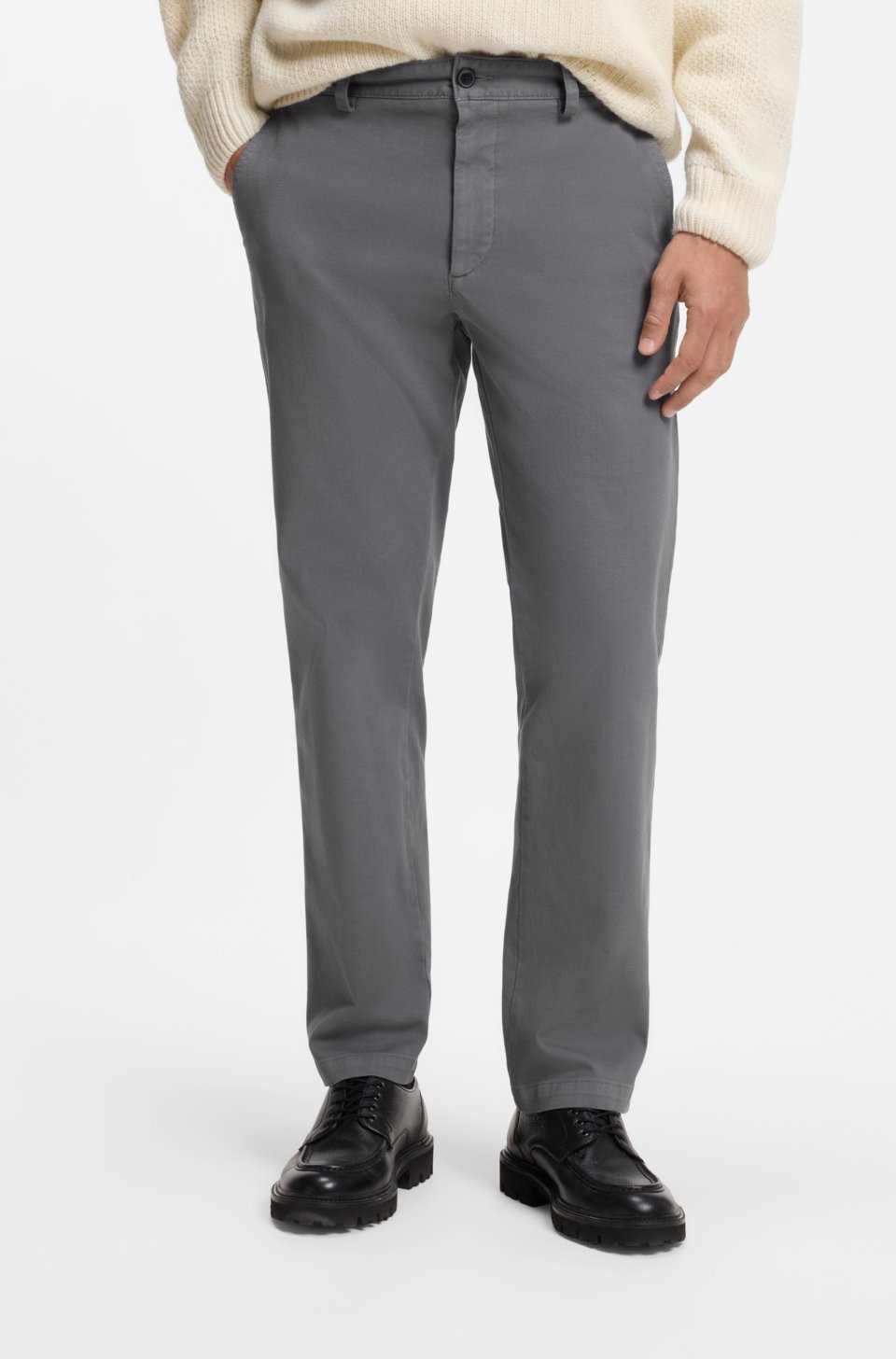 Chinos in structured stretch cotton