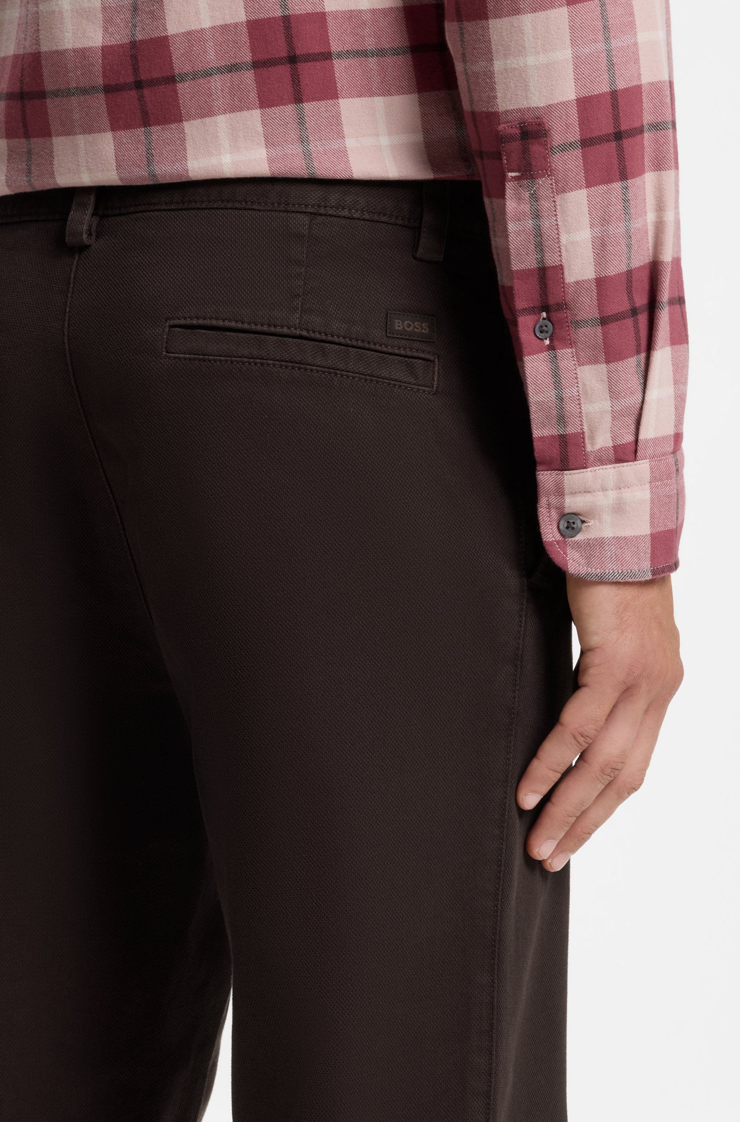 Boss Chinos in structured stretch cotton byxor herr – bild 3