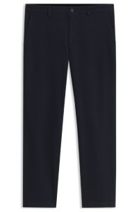 Chinos in structured stretch cotton, Dark Blue