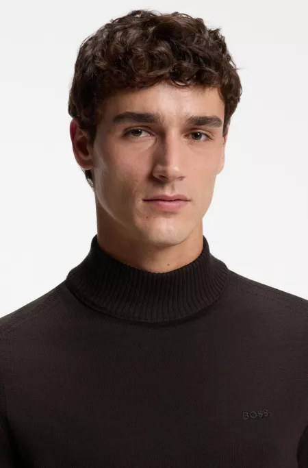 Pull en maille à logo brodé