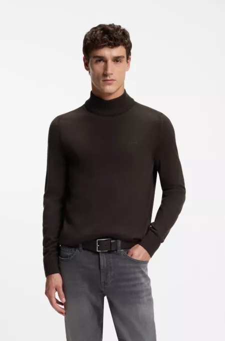 Pull en maille à logo brodé