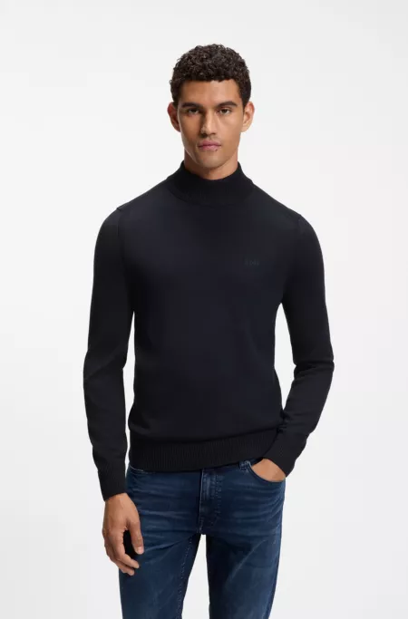 Knitted sweater with embroidered logo