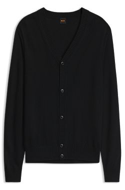 V-neck cardigan crafted in virgin wool blend