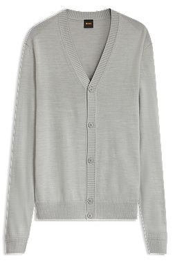 V-neck cardigan crafted in virgin wool blend