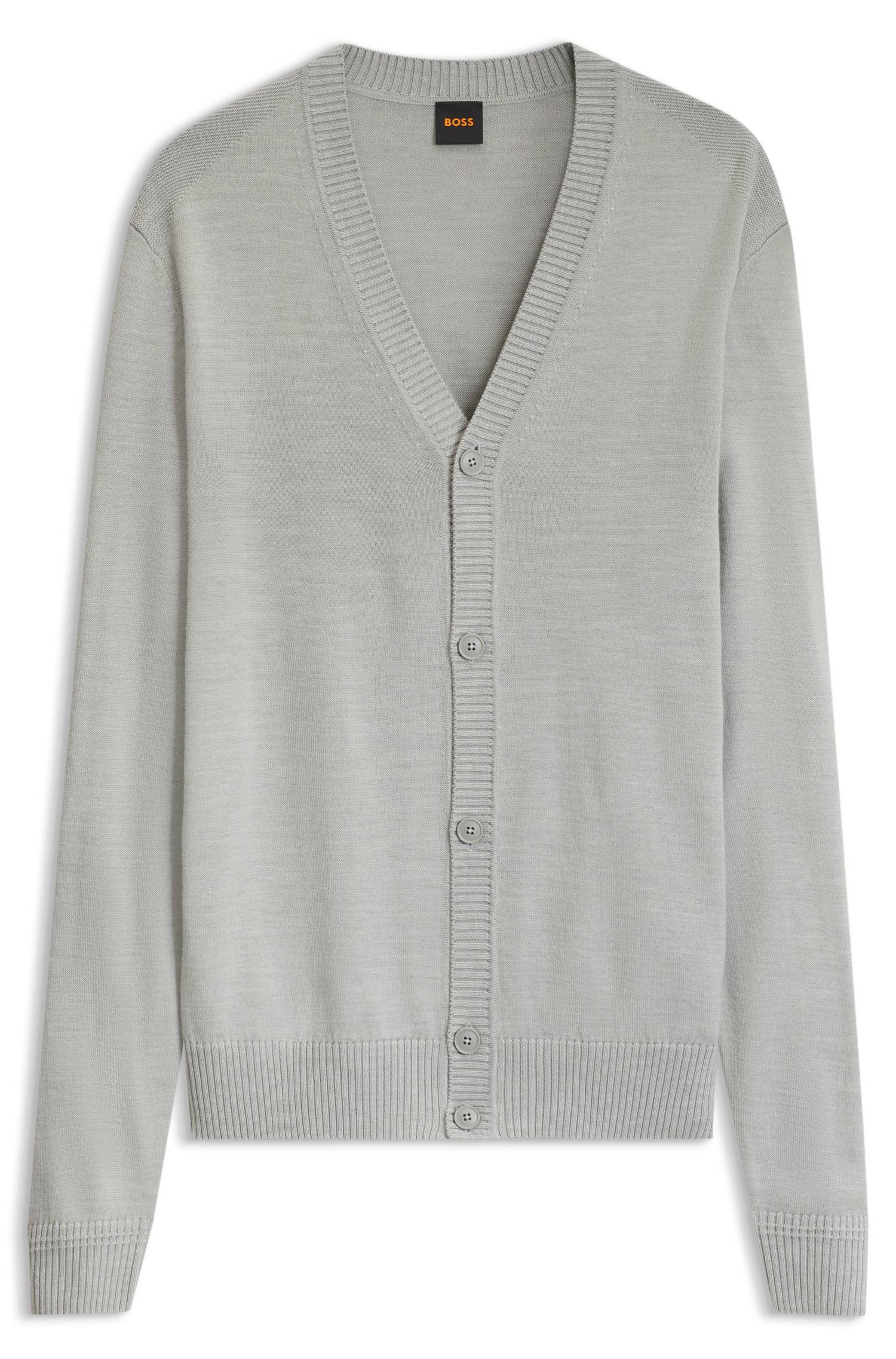 Boss V-neck cardigan crafted in virgin wool blend herr – bild 4