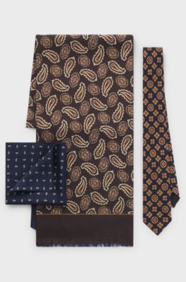 Runway neckwear gift set in silk, Patterned
