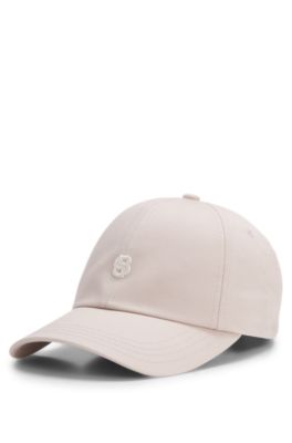 Woven cap for women in pure cotton, Light Beige