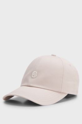 Woven cap for women in pure cotton, Light Beige
