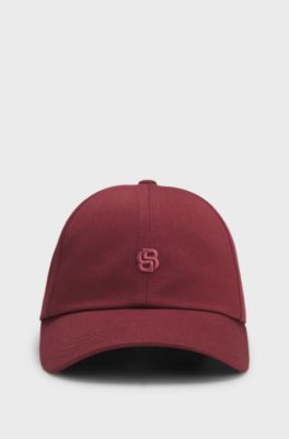 Woven cap for women in pure cotton, Dark Red