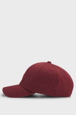 Woven cap for women in pure cotton, Dark Red