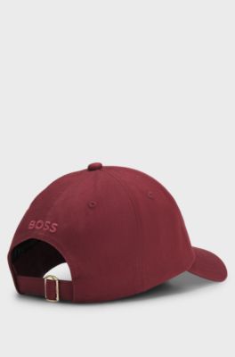 Woven cap for women in pure cotton, Dark Red