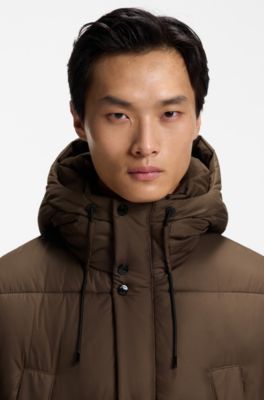 Padded jacket with water-repellent finish, Dark Brown