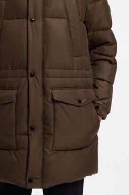 Padded jacket with water-repellent finish, Dark Brown