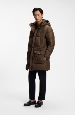 Padded jacket with water-repellent finish, Dark Brown