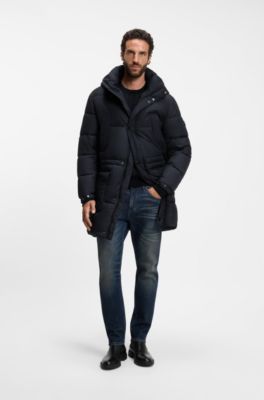 Padded jacket with water-repellent finish, Dark Blue