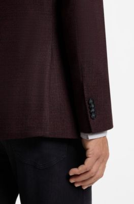 Slim-fit stretch-wool blazer , Brown