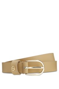 Italian-leather belt, Beige