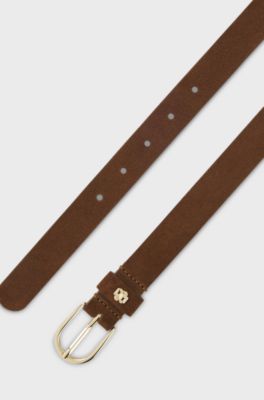 Suede belt, Brown