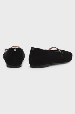 Suede ballet pumps, Black