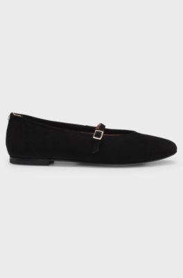 Suede ballet pumps, Black