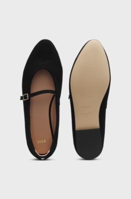 Suede ballet pumps, Black