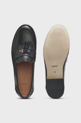 Leather loafers, Black